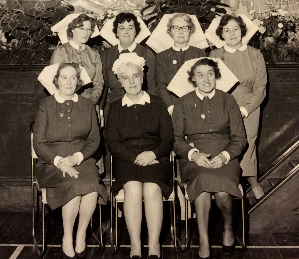 Some of our favourite photos on #IND2024 #InternationalNurseDay 1. Matron Raynes and her sewing maids (c1908) 2. First World War 3. c1920s 4. Matron Rees and Sisters c1970s #HistNursing