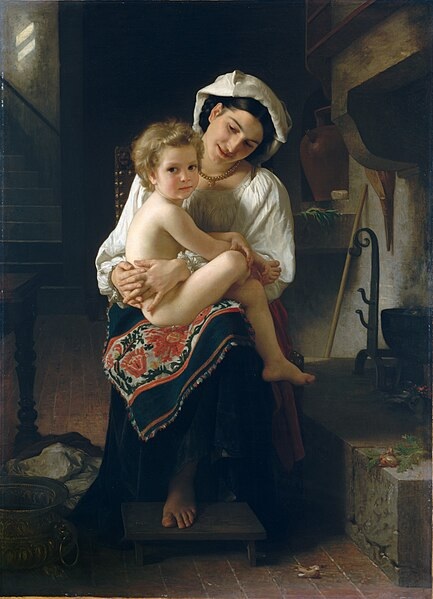 Jeune Mère Contemplant Son Enfant (Young Mother Gazing at Her Child).
William-Adolphe Bouguereau, 1871 AD.
#art #neoclassicism #william #adolphe #bouguereau