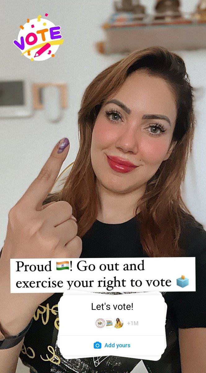 Proud 🇮🇳! Go out and exercise your right to vote 🗳️👆🏻 (P.S. Munmun Ma'am insta Story) #LoksabhaElections2024    #ChunavKaParv #DeshKaGarv #getoutandvote #5thPhase #yourvotematters #MunmunDutta #Babitaji #TSFC #Tapusenafanclub #TMKOC #TaarakMehtaKaOoltahChashmah @moonstar4u