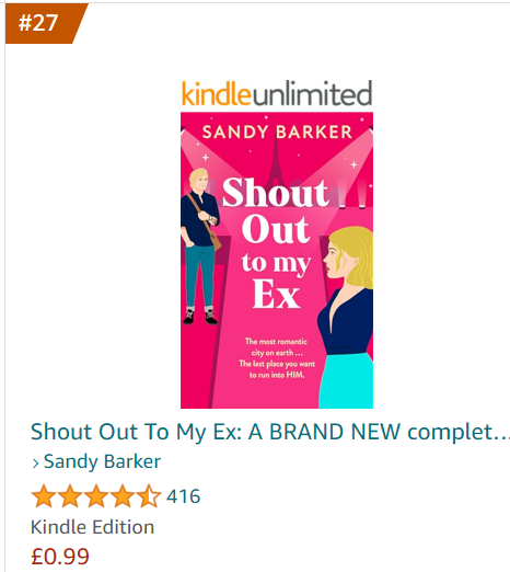 Thank you #RomanceReaders! #ShoutOutToMyEx has hit the Top 10 in Workplace Romance in Canada and the Top 30 in the UK and Australia. #Pricedrop on the eBook for a limited time. sandybarker.com/my-books/shout… Paris is the last place on earth she wants to run into HIM. #romcom #romance