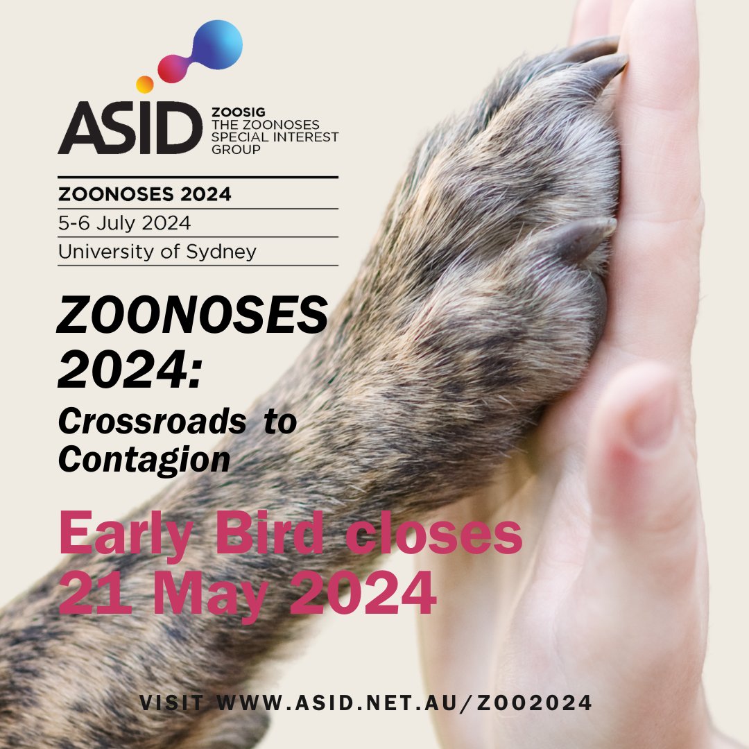 CVE_Sydney's tweet photo. ZOONOSES 2024 Conference - Unlock the Secrets of Zoonotic Diseases 🔓
Take advantage of the EARLY BIRD RATE and secure your spot at ZOONOSES 2024, held at the University of Sydney on July 5-6 2024. https://t.co/Gec0IbTQqD https://t.co/vJmdC5COLW