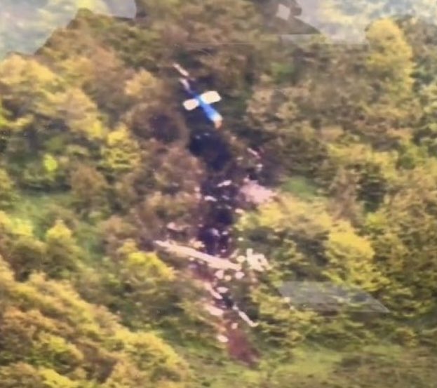 What do you notice about this picture from the helicopter crash that killed the President of Iran?