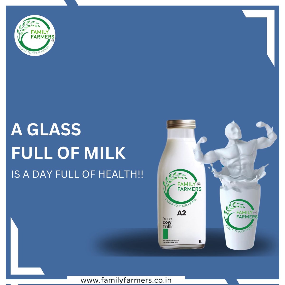 A glass full of milk is a day full of health!!
. 
. #milkcow #dairy #purity #serving #dairyproducts #familyfarmers #natural #A2milk #sahiwalcowmilk #cowmilk