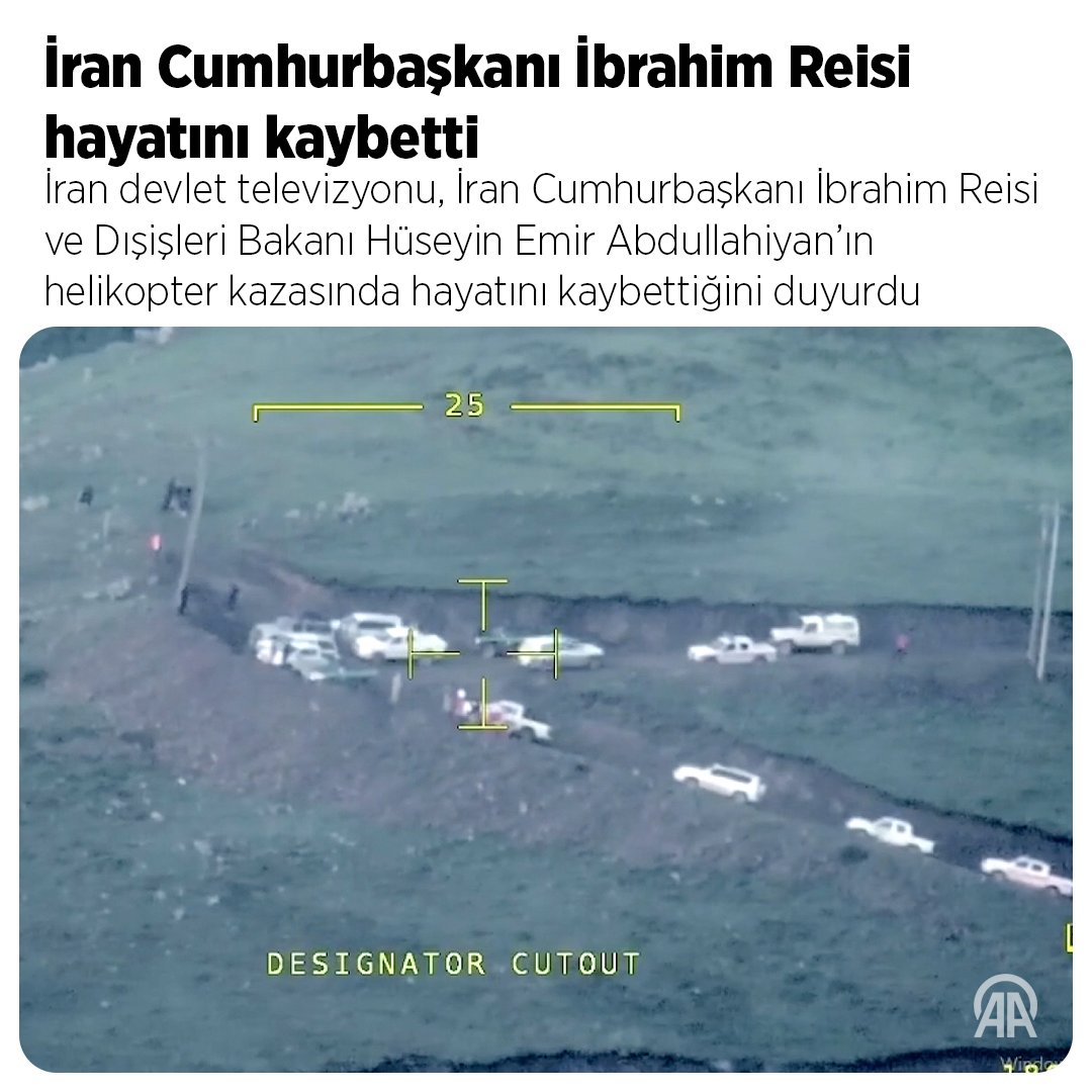 Akıncı İHA'nın tespitlerinin ardından İran Cumhurbaşkanı Reisi'ye ait helikopterin enkazına ulaşıldı. İranlı yetkililer Cumhurbaşkanı Reisi ve Dışişleri Bakanı'nın kazada hayatını kaybettiğini duyurdu.