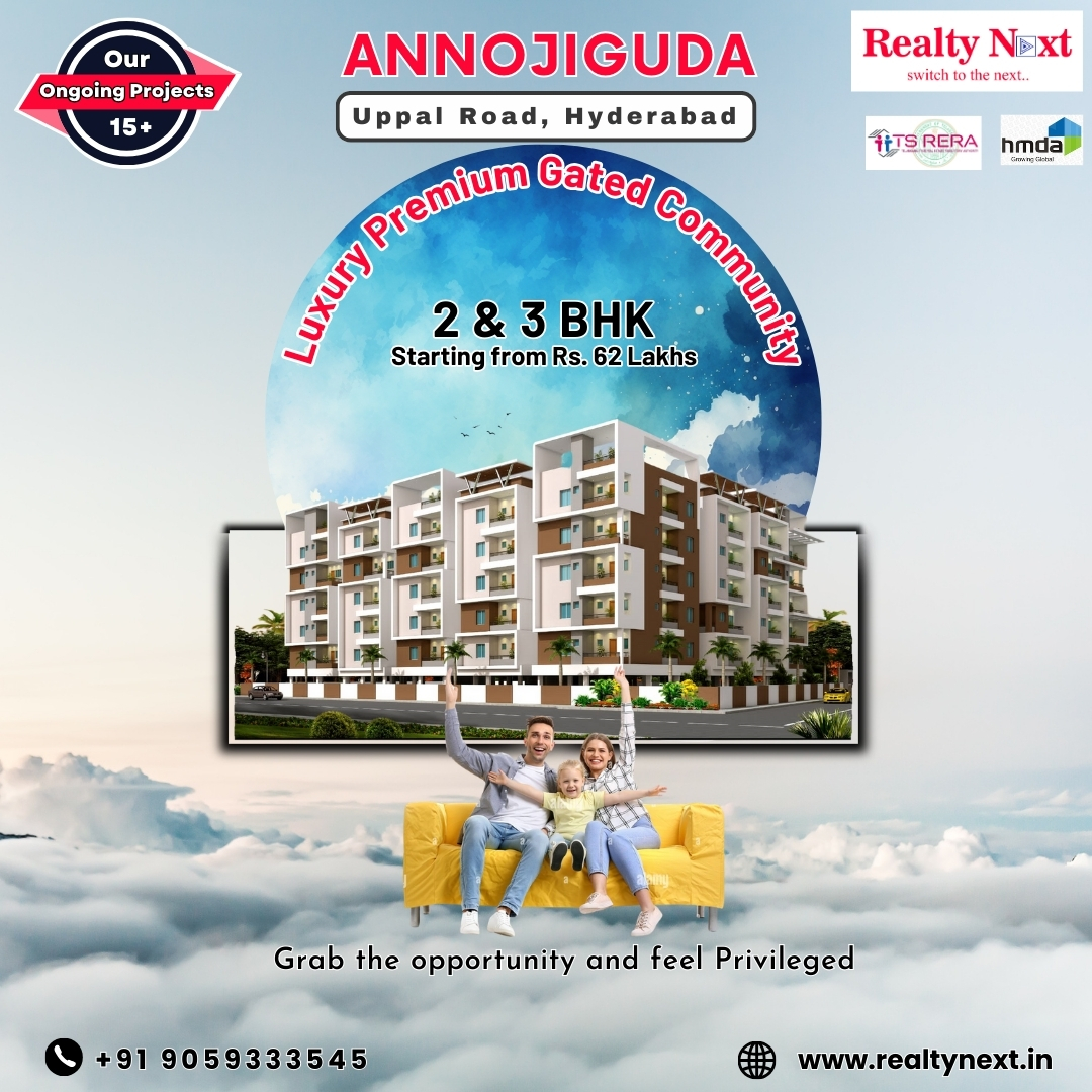 These luxurious apartments are in a gated community, perfect for those who want a safe and secure place to live.

Call Now: 9059333545

#realtynext  #Hyderabad #RealEstate #Apartments #LuxuryLiving #flats #investment #property #Telangana #RERA #homesweethome #luxuryhome