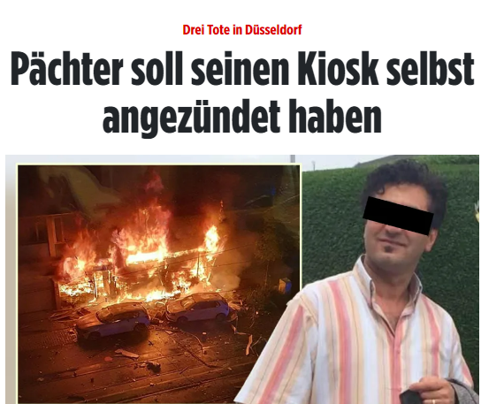 Taykra's tweet photo. Explosion in #Düsseldorf: Weil der Pachtvertrag gekündigt wurde - Afghanischer Pächter Faridoon F. (48) soll das Feuer selbst gelegt haben! 
Zwei Tote, 16 Verletzte und ein Trümmerfeld! https://t.co/KeZCouoC4l