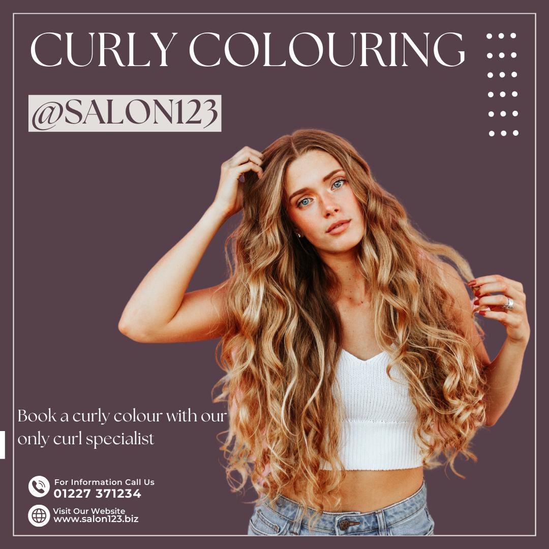 Expert colouring of curly hair now available at Salon 123 with our curl specialist Lyndsey <a href="/buyinthebayhb/">Buy in the Bay</a> <a href="/LiveShopLocal/">Live Shop Local</a> <a href="/businessbunker/">Bunker Show</a> <a href="/julesserkin/">jules serkin</a>