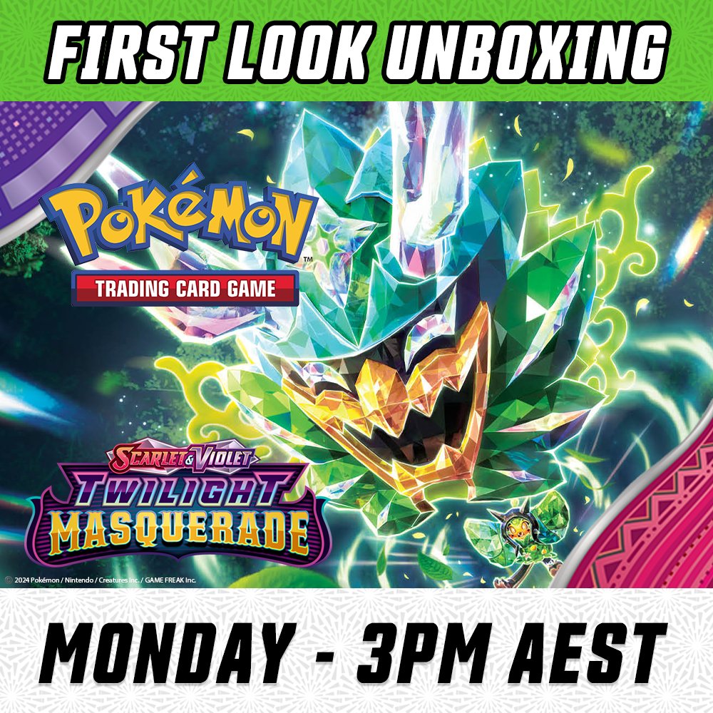 We're currently LIVE over on our Facebook doing a first-look #unboxing at the upcoming Pokémon TCG Scarlet & Violet: Twilight Masquerade expansion! If you're keen to check this one out come say hey! bit.ly/3VsWHCc