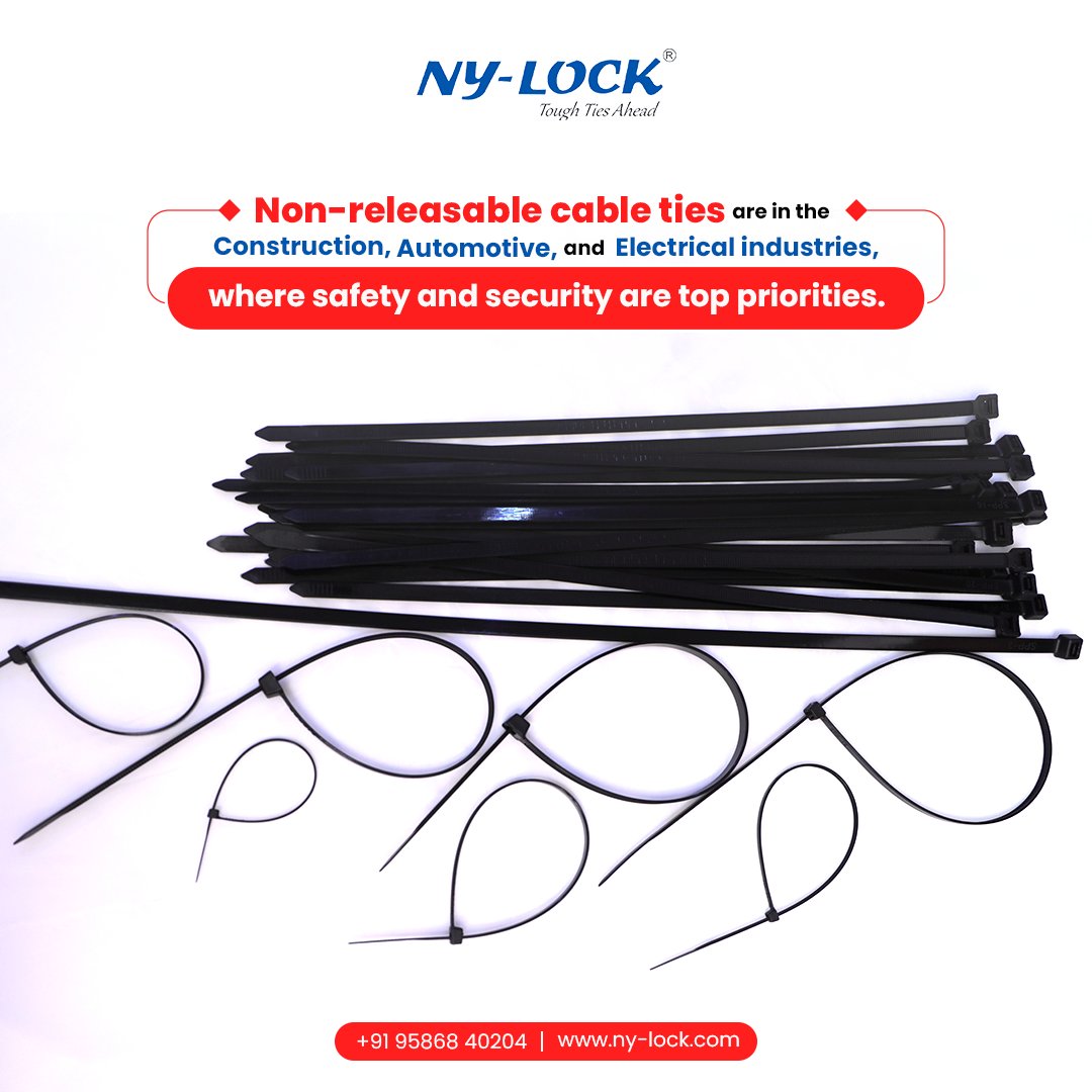 NY-Lock is the leading Non-Releasable Cable Ties Manufacturer in India, NY-Lock satisfies consumers’ needs while offering the best products possible. 

Website: ny-lock.com
Email: info@ny-lock.com
Contact No: +91 95868 40204

#nylock #cableties #safe #ensuring #Secure