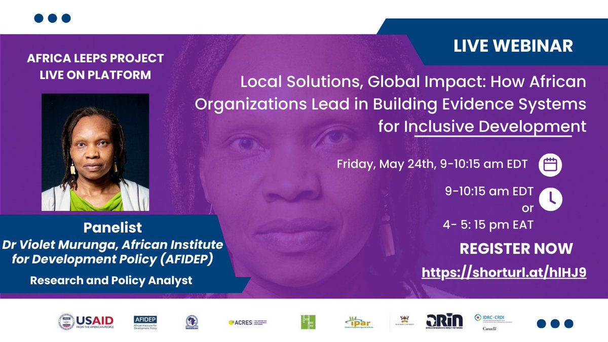 ACRES_RRS (@acres_rrs) on Twitter photo Don't miss out on this opportunity to engage with thought leaders in evidence systems for policymaking! Join Africa LEEPS for a dynamic virtual session on May 24th.
Secure your spot today: r4d-org.zoom.us/webinar/regist…
<a href="/Hewlett_Found/">Hewlett Foundation</a> <a href="/rhona_ona/">Rhona Mijumbi</a> <a href="/kismae/">Ismael Kawooya</a> <a href="/results4dev/">Results for Development</a> <a href="/IDRC_CRDI/">IDRC | CRDI</a> <a href="/Afidep/">AFIDEP</a> Don't miss out on this opportunity to engage with thought leaders in evidence systems for policymaking! Join Africa LEEPS for a dynamic virtual session on May 24th.
Secure your spot today: r4d-org.zoom.us/webinar/regist…
<a href="/Hewlett_Found/">Hewlett Foundation</a> <a href="/rhona_ona/">Rhona Mijumbi</a> <a href="/kismae/">Ismael Kawooya</a> <a href="/results4dev/">Results for Development</a> <a href="/IDRC_CRDI/">IDRC | CRDI</a> <a href="/Afidep/">AFIDEP</a>