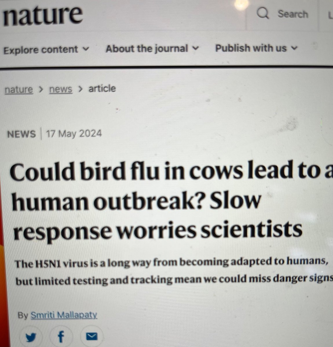 FearDept's tweet photo. New H5N1 fear is chickens passing the virus to cows. It’s an opportunity for health officials to mandate destruction of cattle herds. #CowFlu https://t.co/Ct1FoHtExs