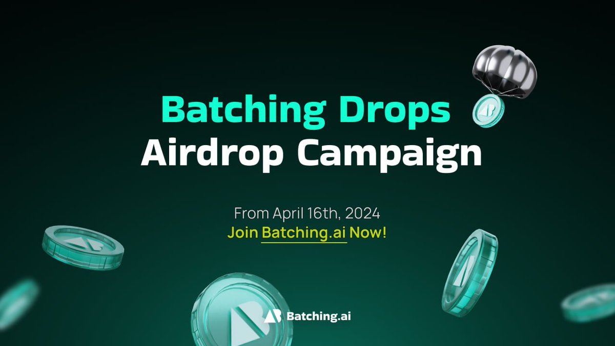 New airdrop: Batching AI (BATCH) Total Reward: 180,000 BATCH, 30,000 HVH & 2,000 USDT Rate: ⭐️⭐️⭐️⭐️ Winners: 2701 Random & Top 30 Distribution: 26th June Bot Airdrop Link: t.me/BatchingAIbot #Airdrop #Airdrops #Airdropinspector #BatchingAI #BATCH #HVH #USDT #NewAirdrop