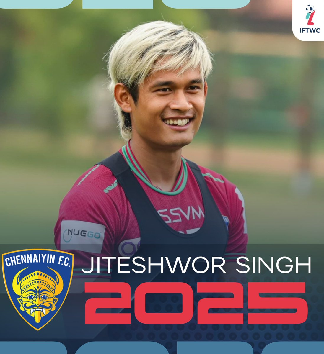 Marina Machans' very own Jiteshwor Singh will continue to don that famous blue jersey as the contract extension triggered till the year 2025! #CFC #ChennaiyinFC #Transfers #IFTWC 💙