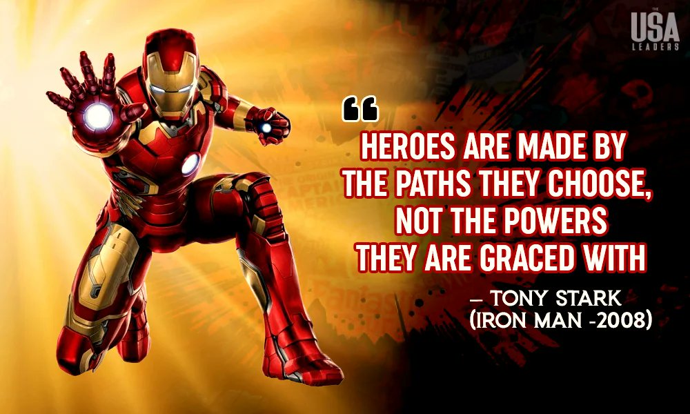 “Heroes are made by the paths they choose, not the powers they are graced with.” — Tony Stark (Iron Man -2008)

Read More:  tinyurl.com/235wya8y

#MarvelStudios #MarvelQuotes #IronMan #Inspiration #MarvelMovies #Loki