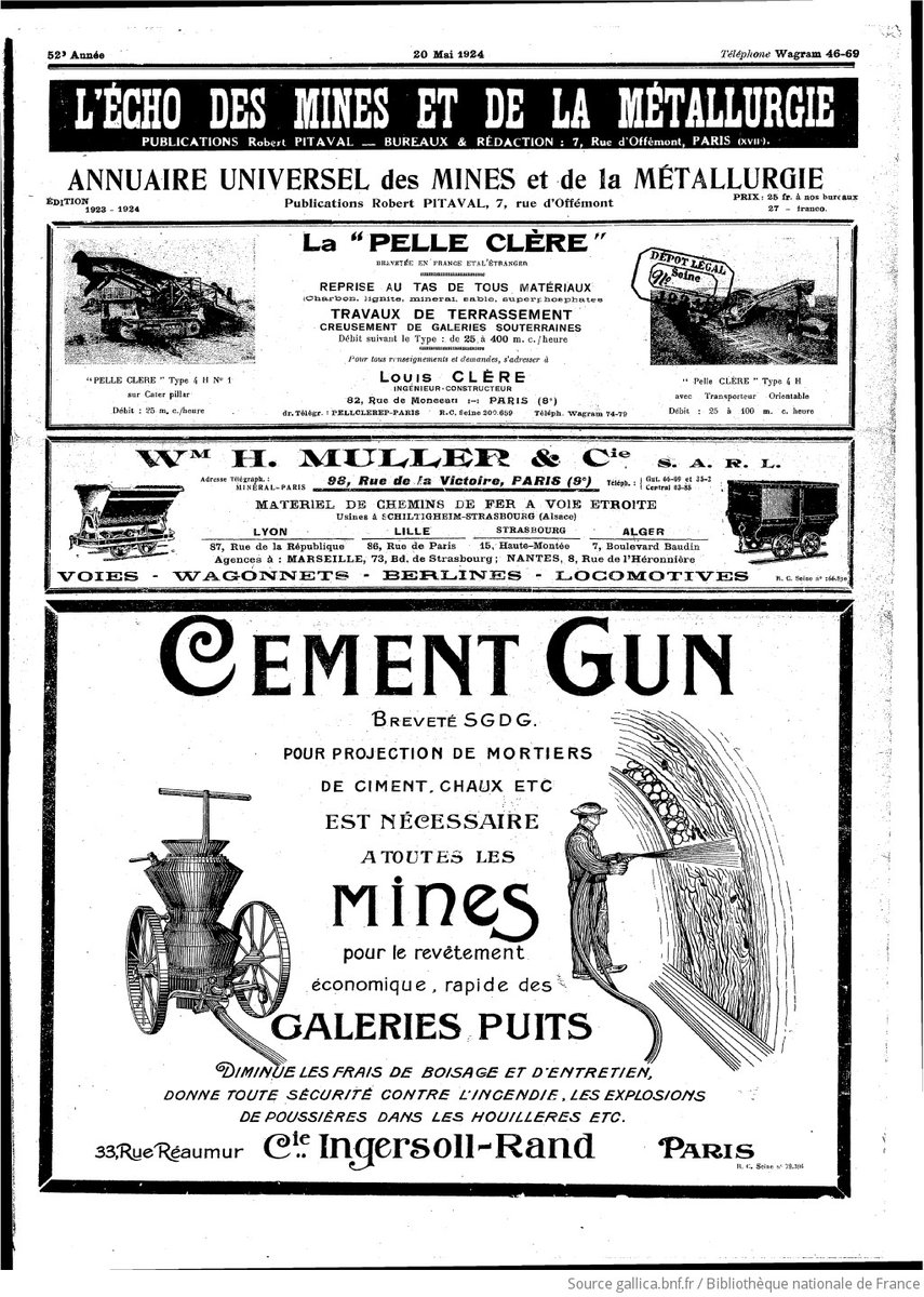 20/05/1924: 'ANNUAIRE UNIVERSEL des MINES et de îa MÉTALLURGIE' (L'Écho des mines et de la métallurgie) gallica.bnf.fr/ark:/12148/bpt…