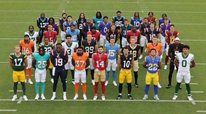The #NFL Rookies in their new uniforms this week.
