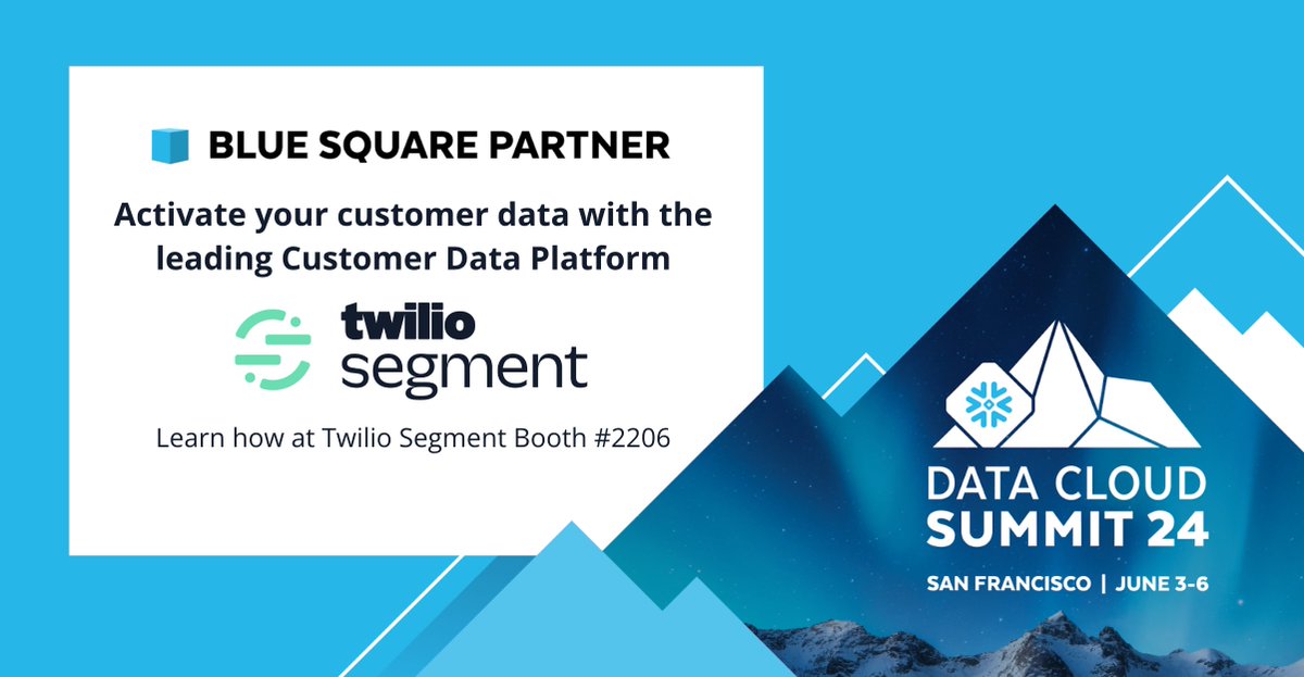 Twilio @Segment is excited to sponsor @SnowflakeDB #DataCloudSummit. Stop by Booth 2206 for a deeper understanding of how our new Linked Audiences product allows you to build marketing audiences using data, directly in your Snowflake Data Cloud. bit.ly/3wJtkV2