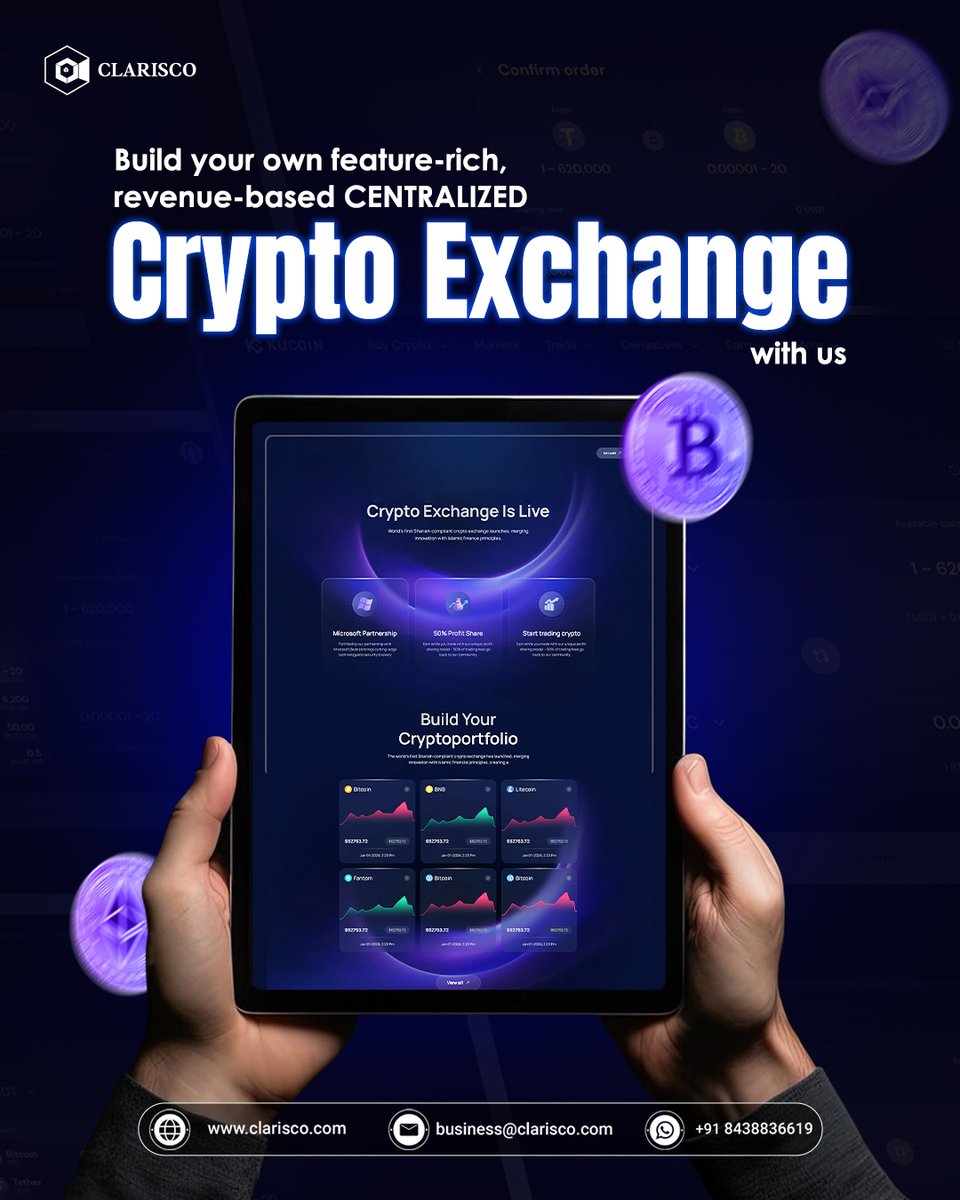 Dreaming of launching your own crypto exchange? Our team offers expert Centralized Crypto Exchange development services.
tinyurl.com/27ek2tj5

#clarisco #CryptoExchange #CentralizedExchange #CryptoDevelopment #BlockchainTechnology #CryptoInnovation #Fintech #CryptoPlatform