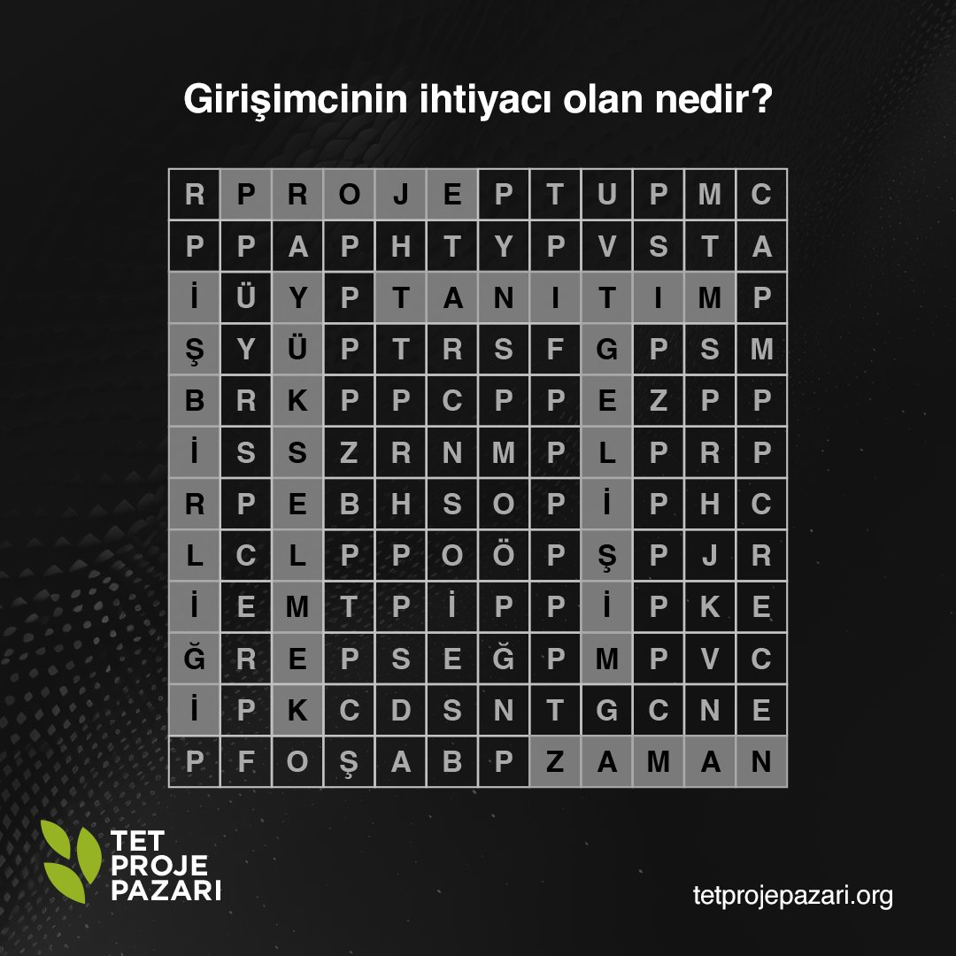 Bir girişimcinin ihtiyacı nedir? 🧐

Bilinirlik, iyi bir proje, yatırım, zaman.. Belki de hepsini bir arada kazanabileceği Tet Proje Pazarı 13! 🚀

Daha fazla bilgi için: tetprojepazari.org

#tetprojepazarı #inovasyon #mucit #girişimci
