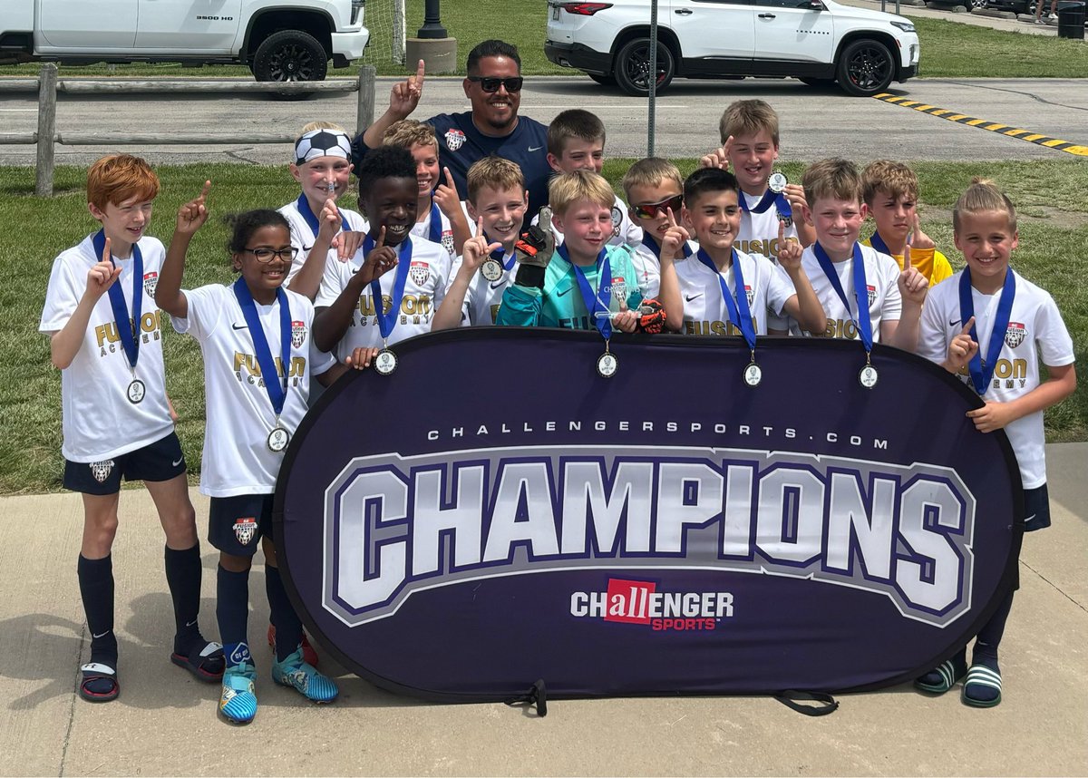 These boys are back to back champions in our lasts two tournaments! ⚽️🥅 Went 4-0 this weekend for the #SuperCup tournament! Champions @kcfusionsc #FusionFamily 💙♥️🤍🩶