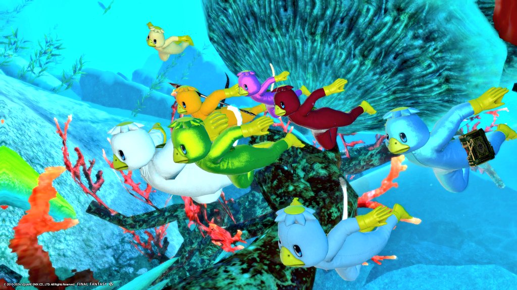 LalaKyon's tweet photo. カッパ祭り🥒
一糸乱れぬカッパの泳ぎをご覧下さい🏊♂️
アーティスティックカッパ🐬
#FF14 #FF14SCR https://t.co/VG6vLRAkcb