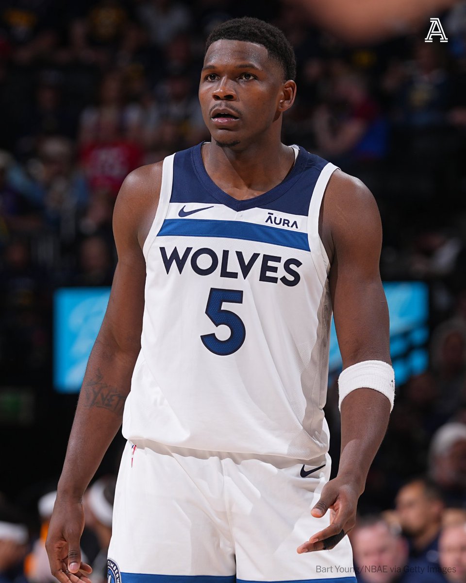 Anthony Edwards at the half 😬 ◽️️ 4 PTS ◽️️ 1/7 FG ◽️️ 0/3 3P The Timberwolves trail the Nuggets by 15 points at halftime in Game 7.