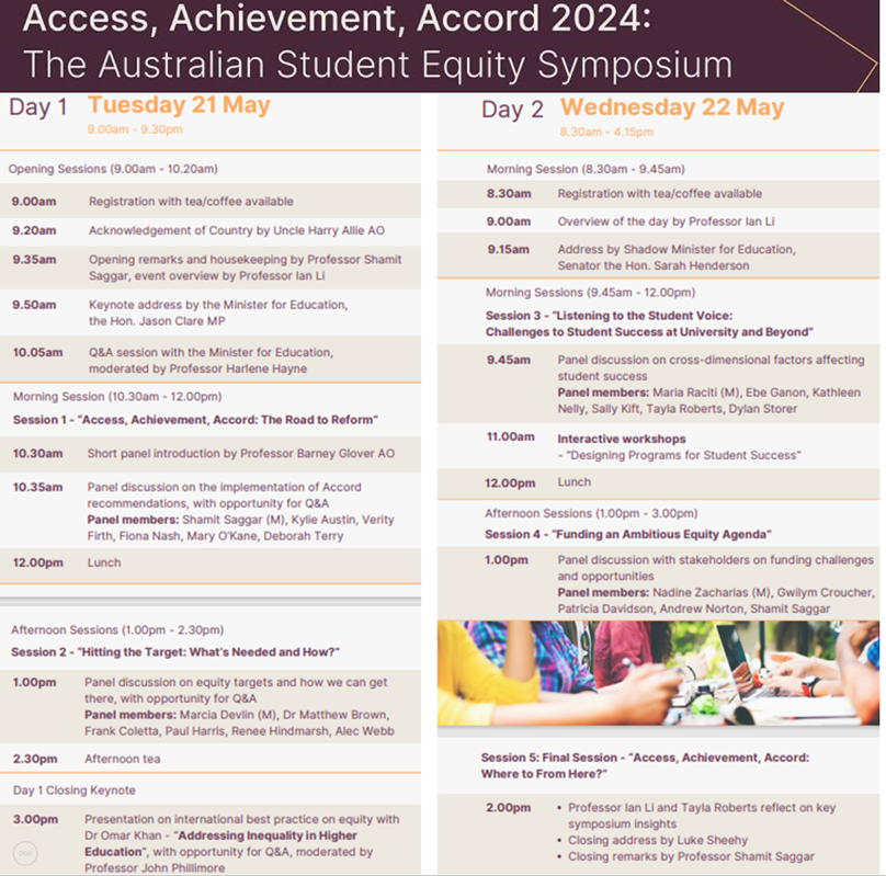 🚨There's still time! Final Call 🆓 LIVESTREAM Access, Achievement, Accord 2024: Aust Student Equity Symposium 💻 Rego ncsehe.edu.au/event/access-a… 📅DAY1: TUES 21 MAY 📅DAY2: WED 22 MAY 👇 Full [Fab!] Program: ncsehe.edu.au/wp-content/upl… #AAAEQUITY