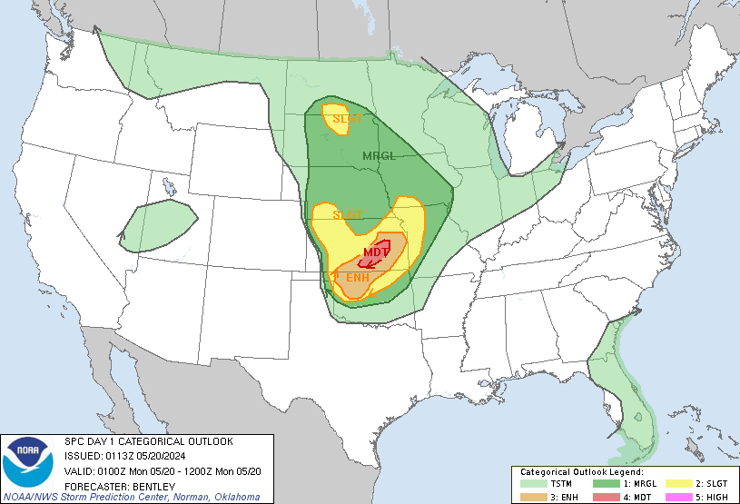 LimWeather's tweet photo. D1 #SPC Convective Outlook
#ModerateRisk in S #Kansas state of C #TornadoAlley esp near #Wichita, #Empori, #Newton, #DerbyKS, #ElDoradoKS, #Andover, due to a 5% #Tornado risk, a 45% SIG #Wind risk and a 30% SIG #Hail risk
#Wxtwitter #SPC #SevereWx #Wxx #KSwx https://t.co/oINArCngOf