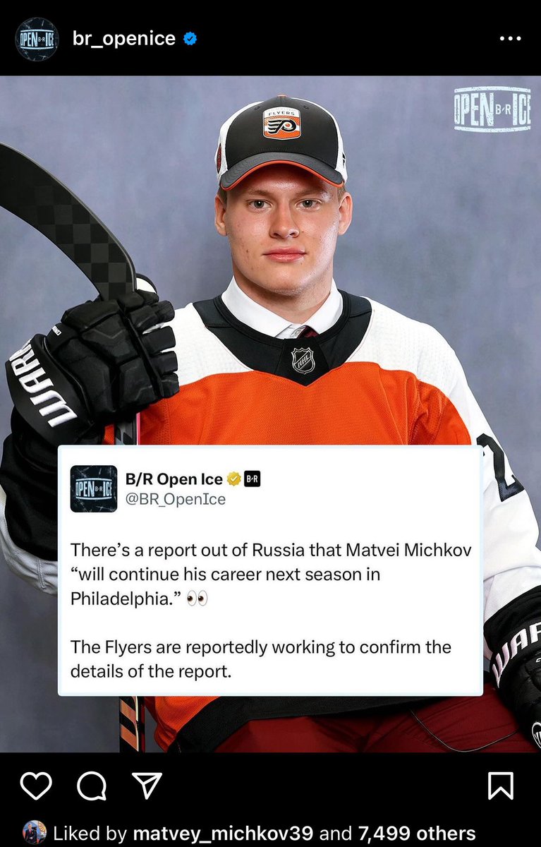 Matvei Michkov is keeping up to date on where he will be playing next season 👀 #LetsGoFlyers