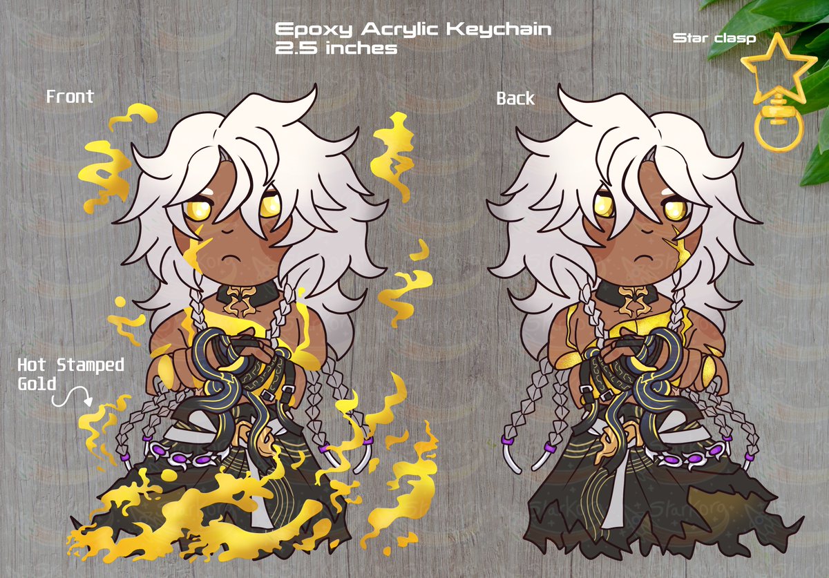 Lan AND Nanook Charms, Lan will be double-sided with a silver finish on the arrow, Nanook will be single-sided with a gold finish on the scars, 'flames' etc. 

[ Honkai Star Rail , aeon ]