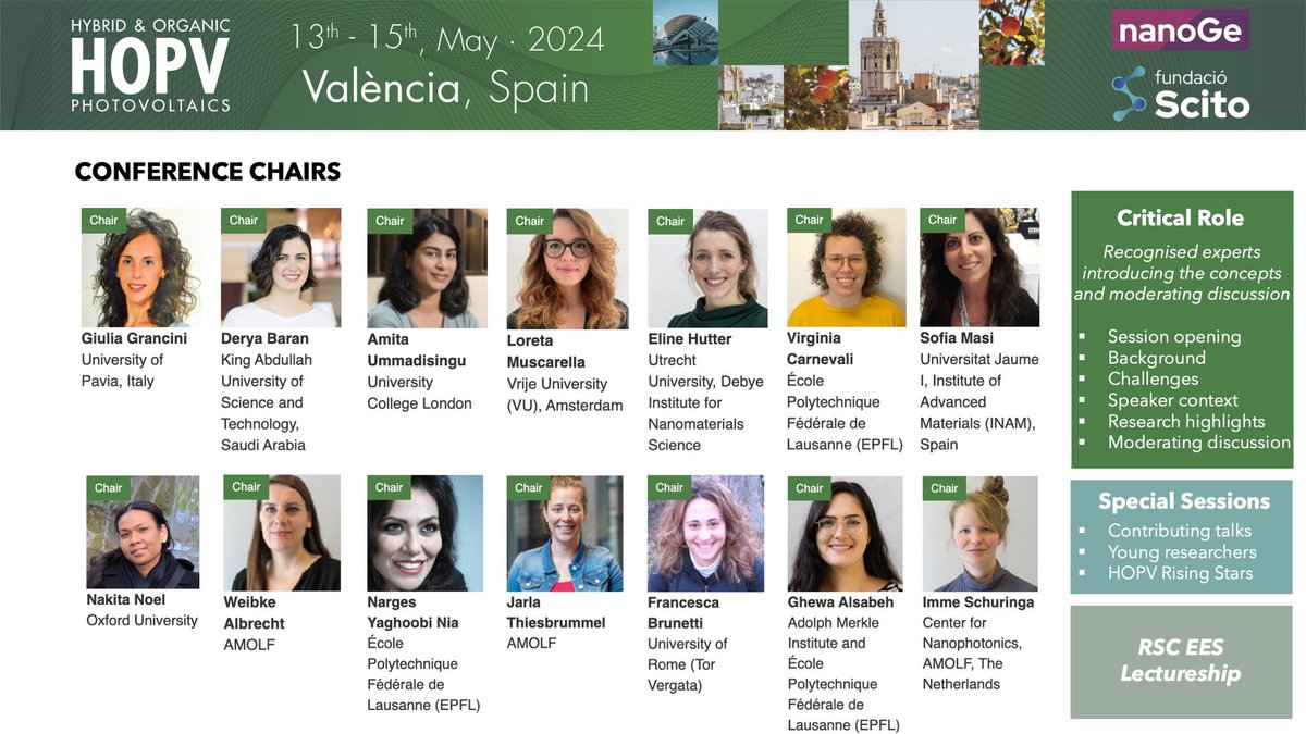 Thuc-Quyen Nguyen (@quyenucsb) on Twitter photo What special about the photo below? 👇 Thanks <a href="/jovana_v_milic/">Dr. J⌬vana V. Milic</a> and @brunoehrler for organizing such a fantastic #HOPV24 You did an amazing job and set a very high bar.
<a href="/StingelinN/">Natalie Stingelin</a> <a href="/GiuliaGrancini/">Giulia Grancini</a> @freitag_marina <a href="/miliba01/">Michael Saliba</a> <a href="/sascha_feldmann/">Sascha Feldmann</a> <a href="/jpcorreabaena/">Juan-Pablo Correa-Baena</a> <a href="/Frances16767007/">Francesca Brunetti</a> What special about the photo below? 👇 Thanks <a href="/jovana_v_milic/">Dr. J⌬vana V. Milic</a> and @brunoehrler for organizing such a fantastic #HOPV24 You did an amazing job and set a very high bar.
<a href="/StingelinN/">Natalie Stingelin</a> <a href="/GiuliaGrancini/">Giulia Grancini</a> @freitag_marina <a href="/miliba01/">Michael Saliba</a> <a href="/sascha_feldmann/">Sascha Feldmann</a> <a href="/jpcorreabaena/">Juan-Pablo Correa-Baena</a> <a href="/Frances16767007/">Francesca Brunetti</a>