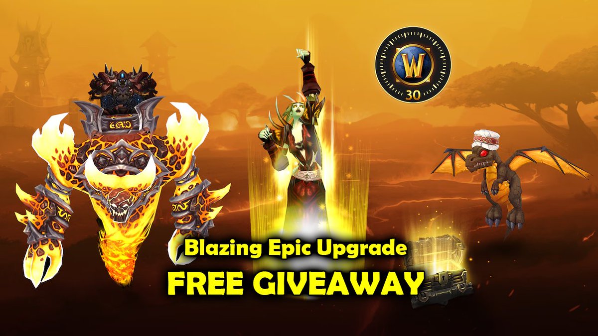 Cataclysm Classic launches May 20th! I am giving away 2 Blazing Epic Upgrades for NA/OCE on May 21st at 11:59pm EDT. To enter, simply repost this message and be sure you are following me!  Winners will be notified via a direct message and must respond within 24 hours, so be sure