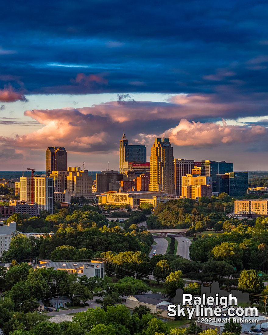 Raleigh at sunset tonight.