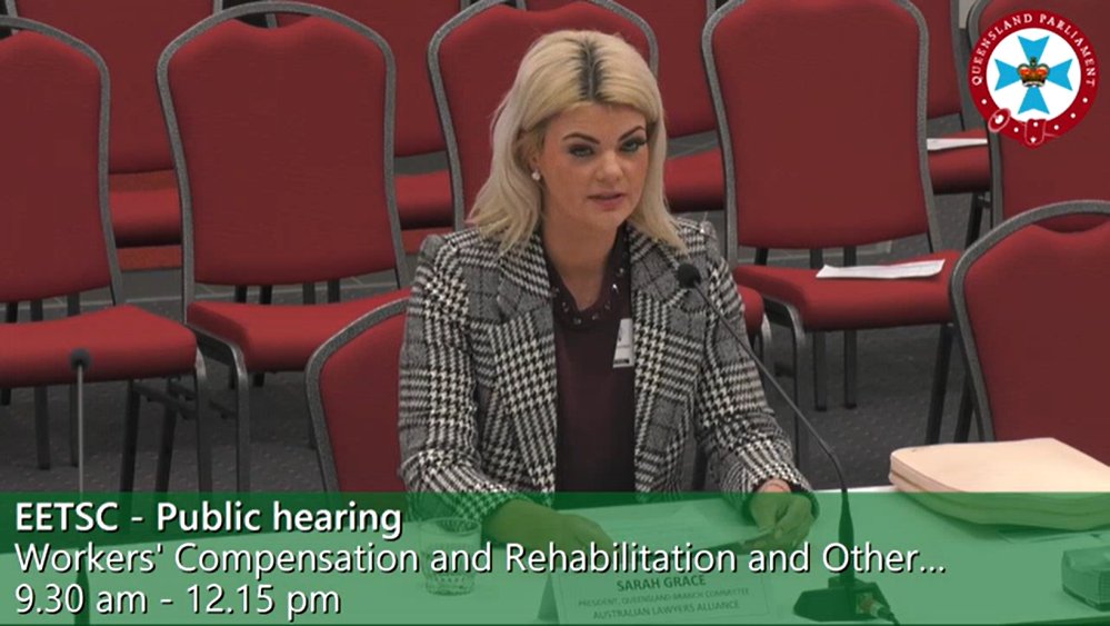 AU_LawyersAlliance (@austlawalliance) on Twitter photo Our Queensland President Sarah Grace <a href="/YouCanCountOnMB/">Maurice Blackburn</a> appeared at a public hearing today to outline why workers compensation rights should be extended to gig workers in Qld.
Media release: lawyersalliance.com.au/news/qld-govt-… Our Queensland President Sarah Grace <a href="/YouCanCountOnMB/">Maurice Blackburn</a> appeared at a public hearing today to outline why workers compensation rights should be extended to gig workers in Qld.
Media release: lawyersalliance.com.au/news/qld-govt-…