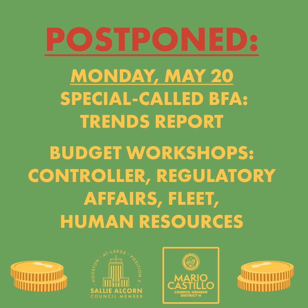 Important changes to this week’s budget schedule ⚠️