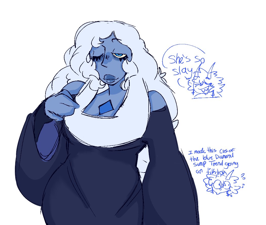 Getting the hang of getting out of artblock, so redraw of a drawing from last year for fun
#stevenuniverse #bluediamond #redraw