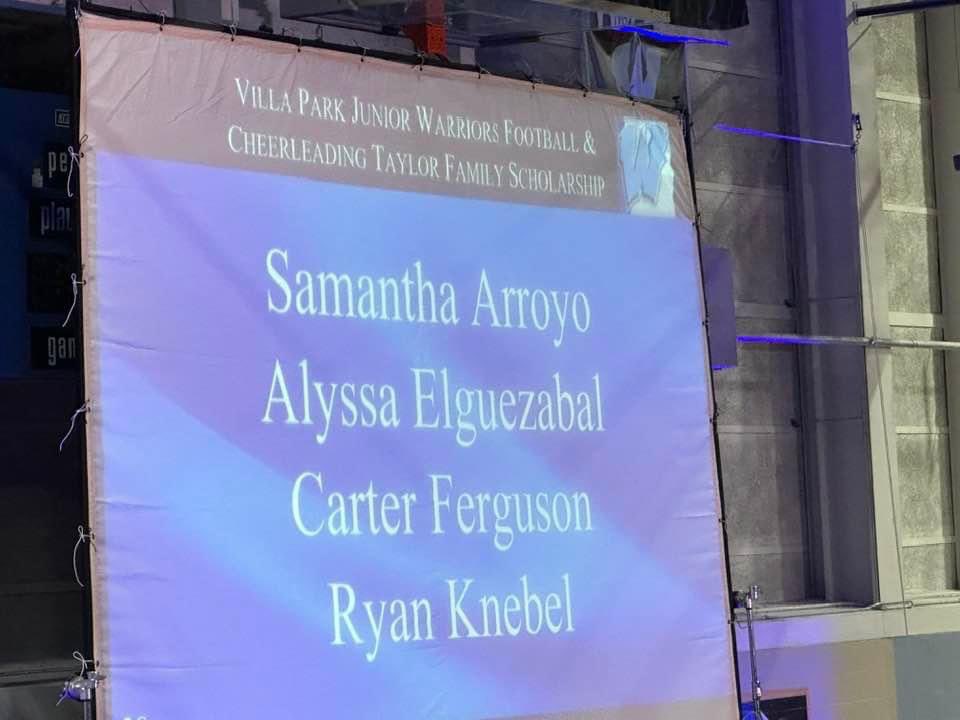 Congratulations to Willowbrook’s Class of 2024! Earlier in the month, the Villa Park Warriors were able to recognize (4) Senior Warriors with $500 Scholarships. Congratulations to Samantha Arroyo, Alyssa Elguezabal, Carter Ferguson, and Ryan Knebel!