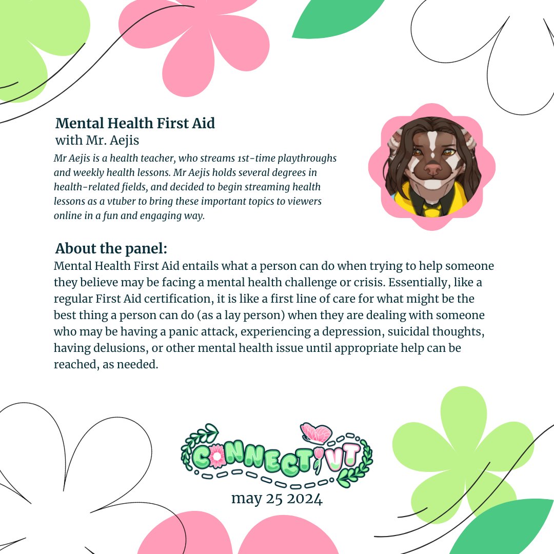 My annual Mental Health Awareness Month Charity event is THIS WEEKEND, May 25th starting at 11 AM PDT!

Check out the three panels we'll be putting on for this event, and be sure to join us for the charity concert after!

Important links in the replies~!