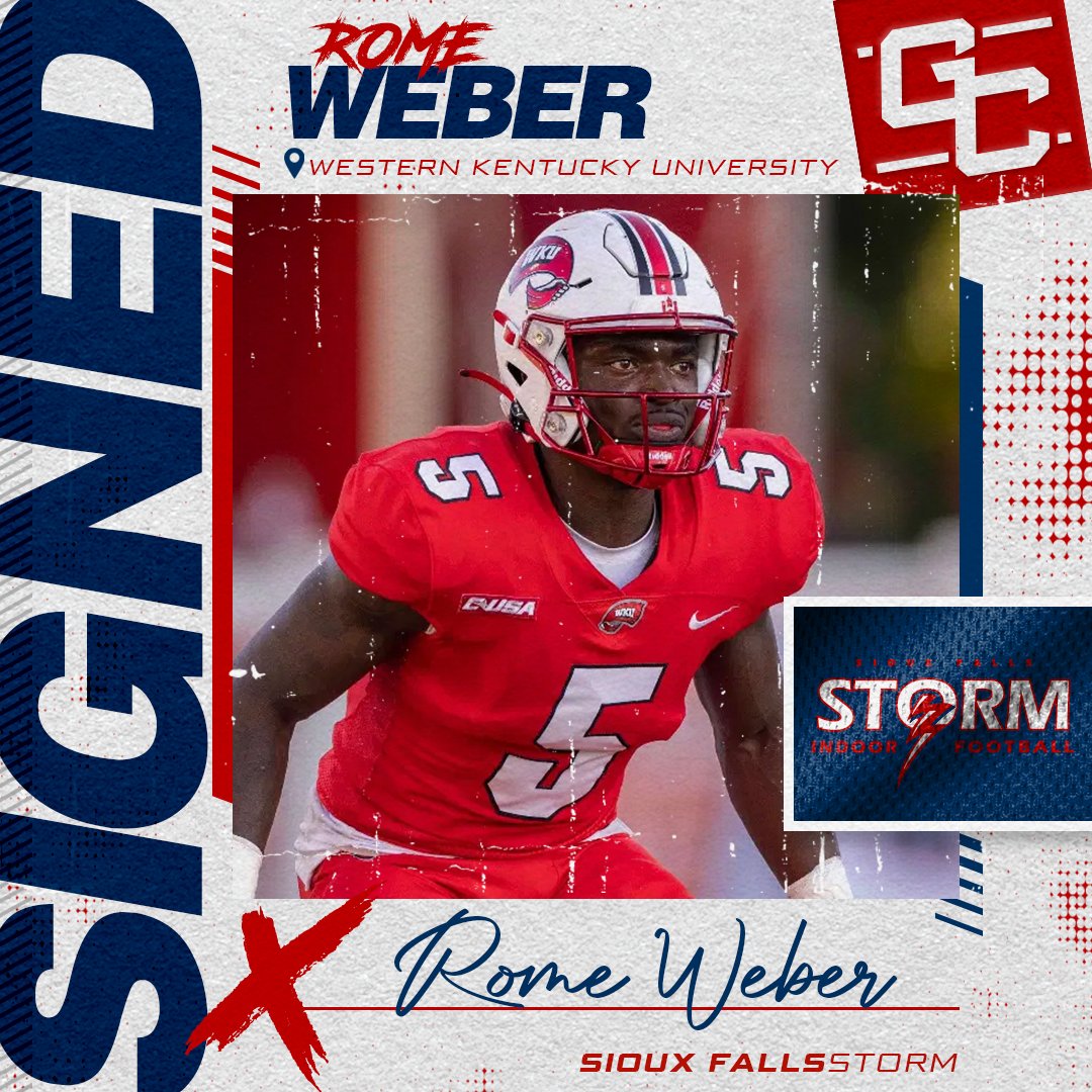 Congratulations to our #TGCathlete DB Rome Weber for signing with the Sioux Falls Storm of the Indoor Football League. Rome will bring passion and excitement to the Storm secondary. #thegridironcrew #IFL #sfstormnation