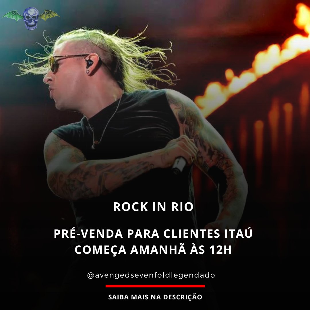 🚨ROCK IN RIO | Pré-venda Itaú começa amanhã às 12h Clientes que possuam cartão de crédito Itaú, Credicard ou Iti terão acesso à pré-venda exclusiva entre os dias 20/05 até 23/05, às 12h Na pré-venda exclusiva, têm desconto de 15% e parcelamento em até 8x sem juros As