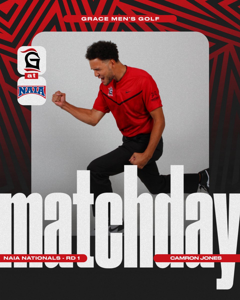 Day 1 of the 2024 NAIA National Championships! Camron Jones, competing as an individual for Grace Men's Golf, will tee off his 1st round at 2:20pm from Dalton, GA! 📊 LIVE RESULTS: results.golfstat.com//public/leader…