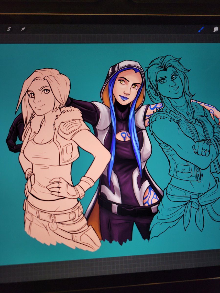 Moving on to the next piece I abandoned years ago. 😅 My Siren gals! 💕 Anyone else excited for the #BorderlandsMovie? 

@Borderlands @borderlands #borderlandssiren #videogameart #wip #workinprogress #digitalart #fanart #videogames #borderlandsfanart #art #procreate