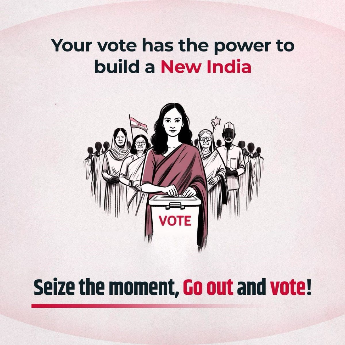 Every vote counts in the world's largest democracy. Your one vote has the power to shape the future of our nation. Exercise your right to vote to build a stronger, more inclusive New India. Let your voice be heard! #LokSabhaElections2024 #Election2024 #VotingDay #YouAreThe1