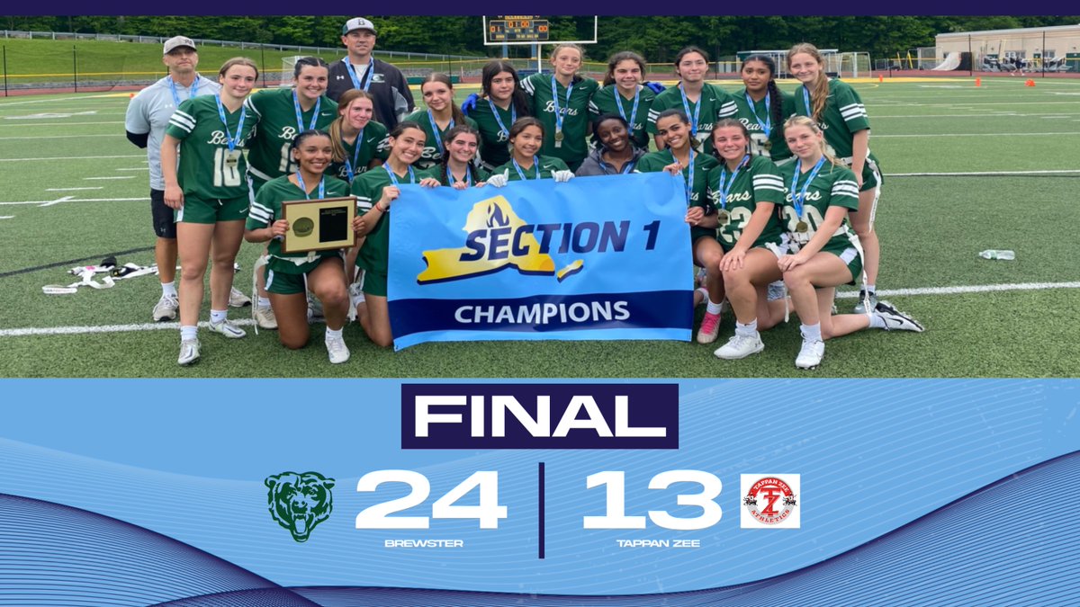 Brewster defeats Tappan Zee for the Section 1 Division 2 Girls Flag Football crown. @BCSD_Athletics will face off against Saugerties in the NYSPHSAA Regional Finals on Thursday, 7pm at Hendrick Hudson HS.