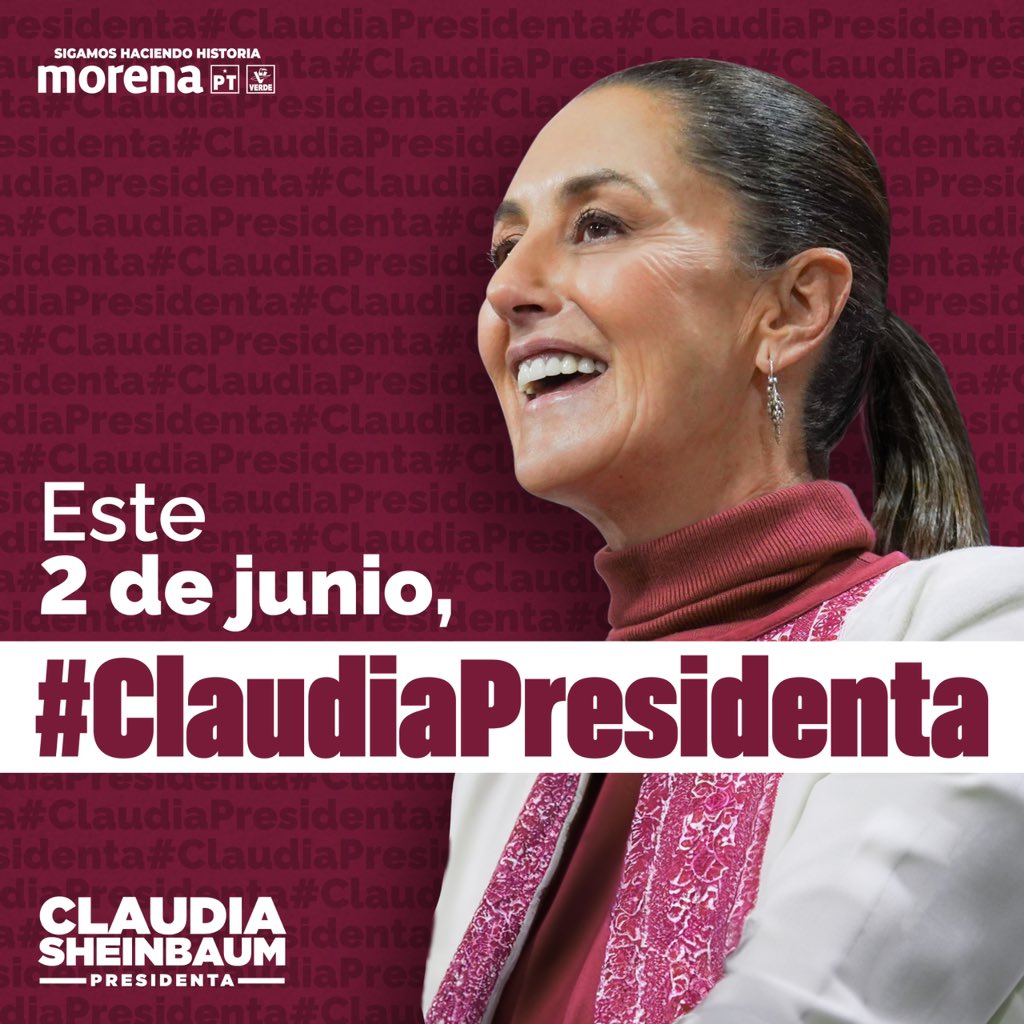 Vamos a ganar porque aquí hay proyecto, amor por México y construcción de la nación. #ClaudiaPresidenta