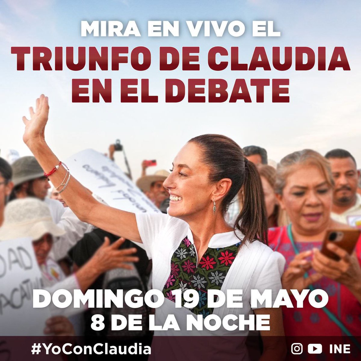 Vamos a ver ganar a @Claudiashein en el debate y el 2 de junio ella nos verá refrendar el triunfo en las urnas 🗳 youtube.com/live/I7Xk47gz5… #HoyGanaClaudia #ClaudiaPresidentaDeMéxico #ClaudiaGanará3erDebate #DebateIne