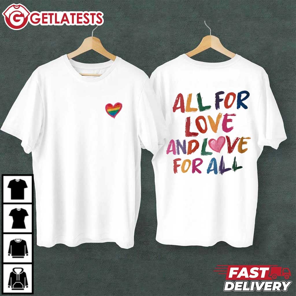 All For Love And Love For All Pride Month LGBTQ T-Shirt #PrideMonth #LGBTQshirt #prideally #getlatests getlatests.com/product/all-fo…