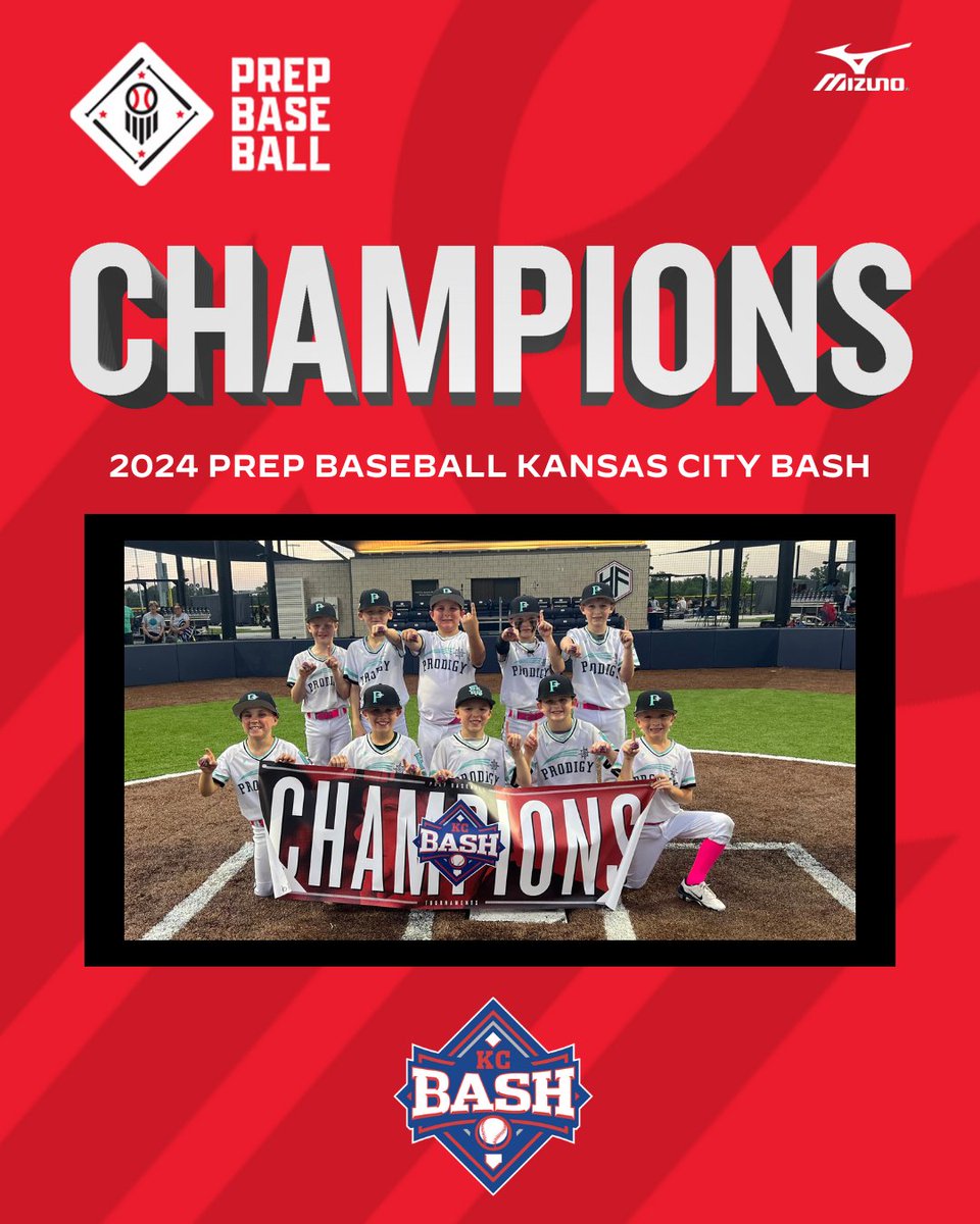 PrepBaseballKC's tweet image. 🏆CHAMPIONS🏆

Congratulations to the 2024 PBKC Bash 9u Open Champions, Prodigy Express!!!      

#PrepBaseballKC #BeSeen