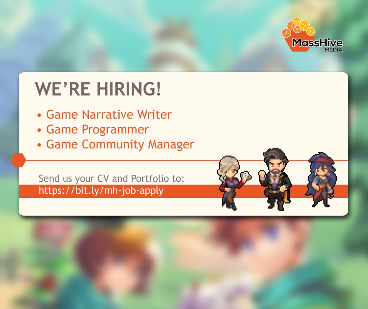 [ New Job Vacancy ]   
🇮🇩 Only  

Hi everyone, kita dari MassHive Media sedang ada lowongan pekerjaan lagi yang dibuka. 
Barangkali ada yang tertarik, silahkan apply ya. 

🔗 bit.ly/mh-job-apply 

#lowongankerja #Loker #lokerupdate #lokerbandung #jobpost