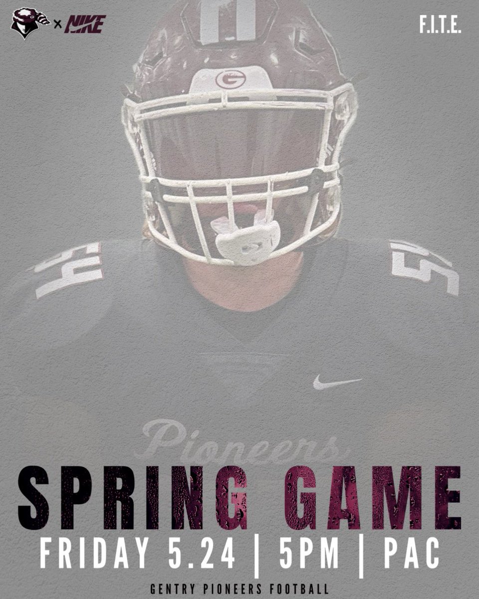GentryPioneerFB's tweet photo. 𝙋𝙖𝙘𝙠 𝙩𝙝𝙚 𝙋𝘼𝘾 𝙛𝙤𝙧 𝘾𝙤𝙖𝙘𝙝 𝘾𝙡𝙖𝙧𝙠’𝙨 𝙛𝙞𝙧𝙨𝙩 𝙎𝙥𝙧𝙞𝙣𝙜 𝙂𝙖𝙢𝙚 𝙖𝙨 𝙃𝙚𝙖𝙙 𝙋𝙞𝙤𝙣𝙚𝙚𝙧! 

#𝙁𝙄𝙏𝙀 #𝙂𝙤𝙉𝙚𝙚𝙧𝙨 https://t.co/9GxP3RWDHV